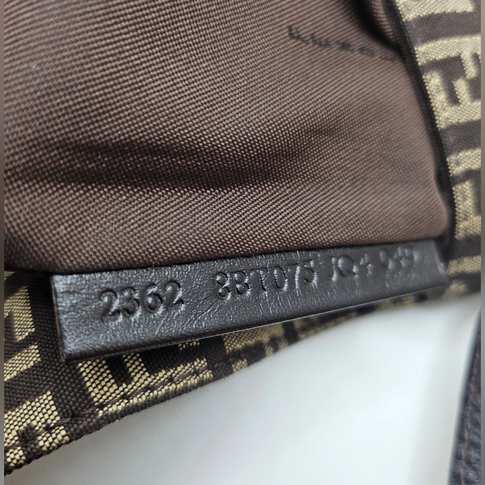 FENDI Zucchino Canvas Mamma Baguette Crossbody Bag - Picture 8 of 11